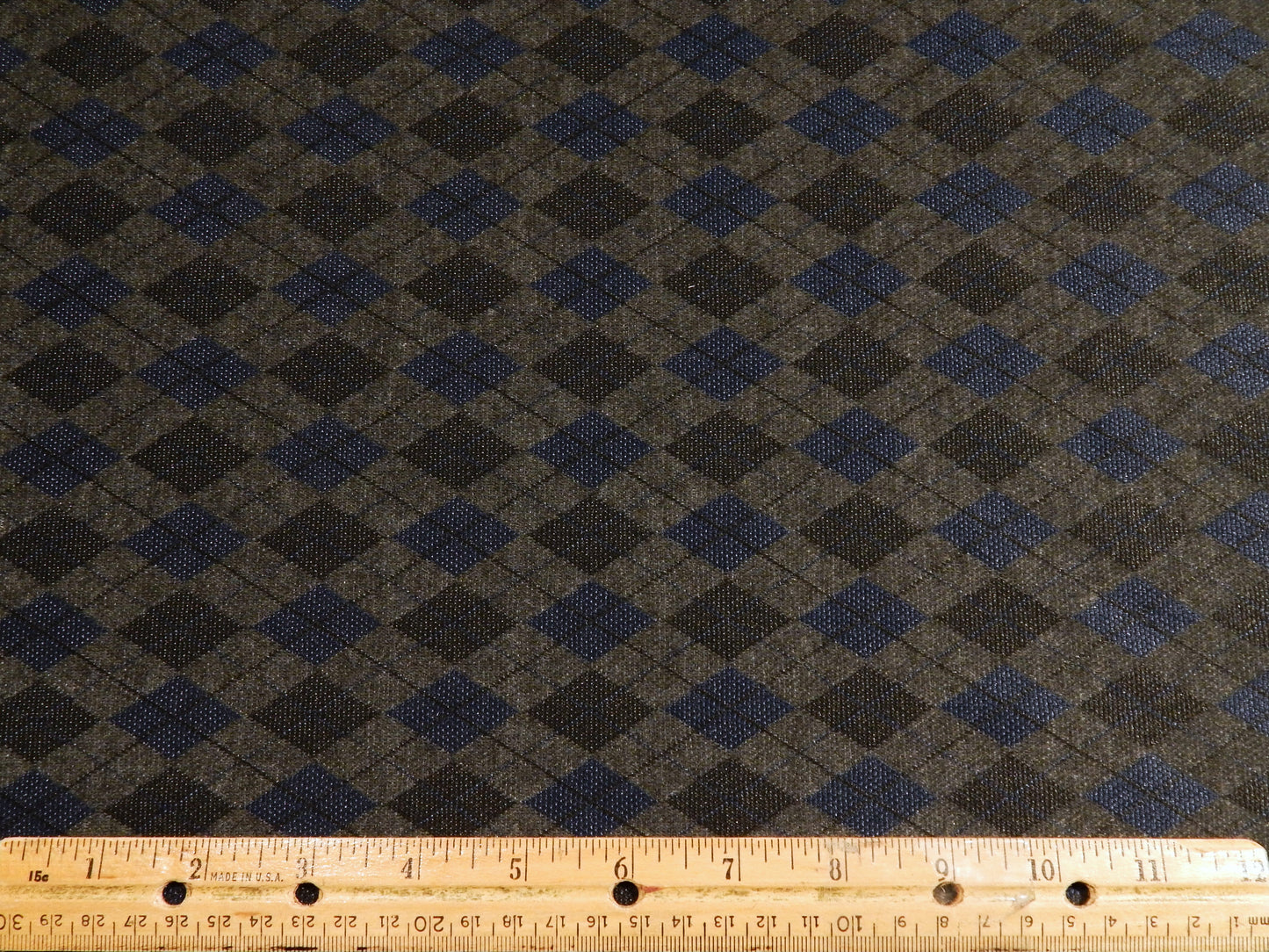 Grey & Navy Argyle Double Knit