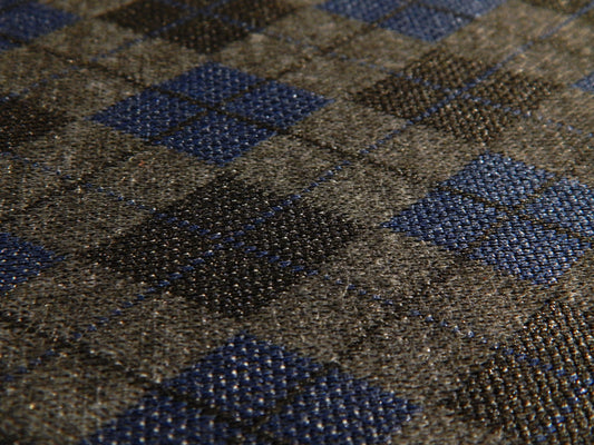 Grey & Navy Argyle Double Knit