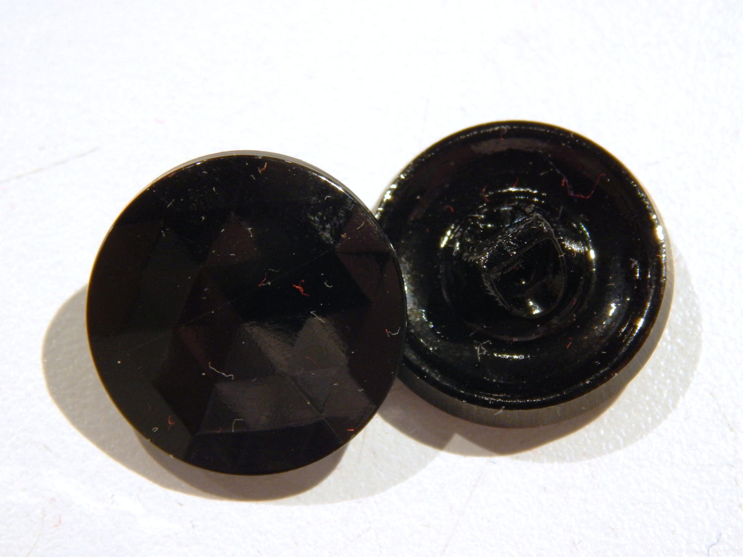 Black Glass Gem Cut Buttons - Multiple Sizes