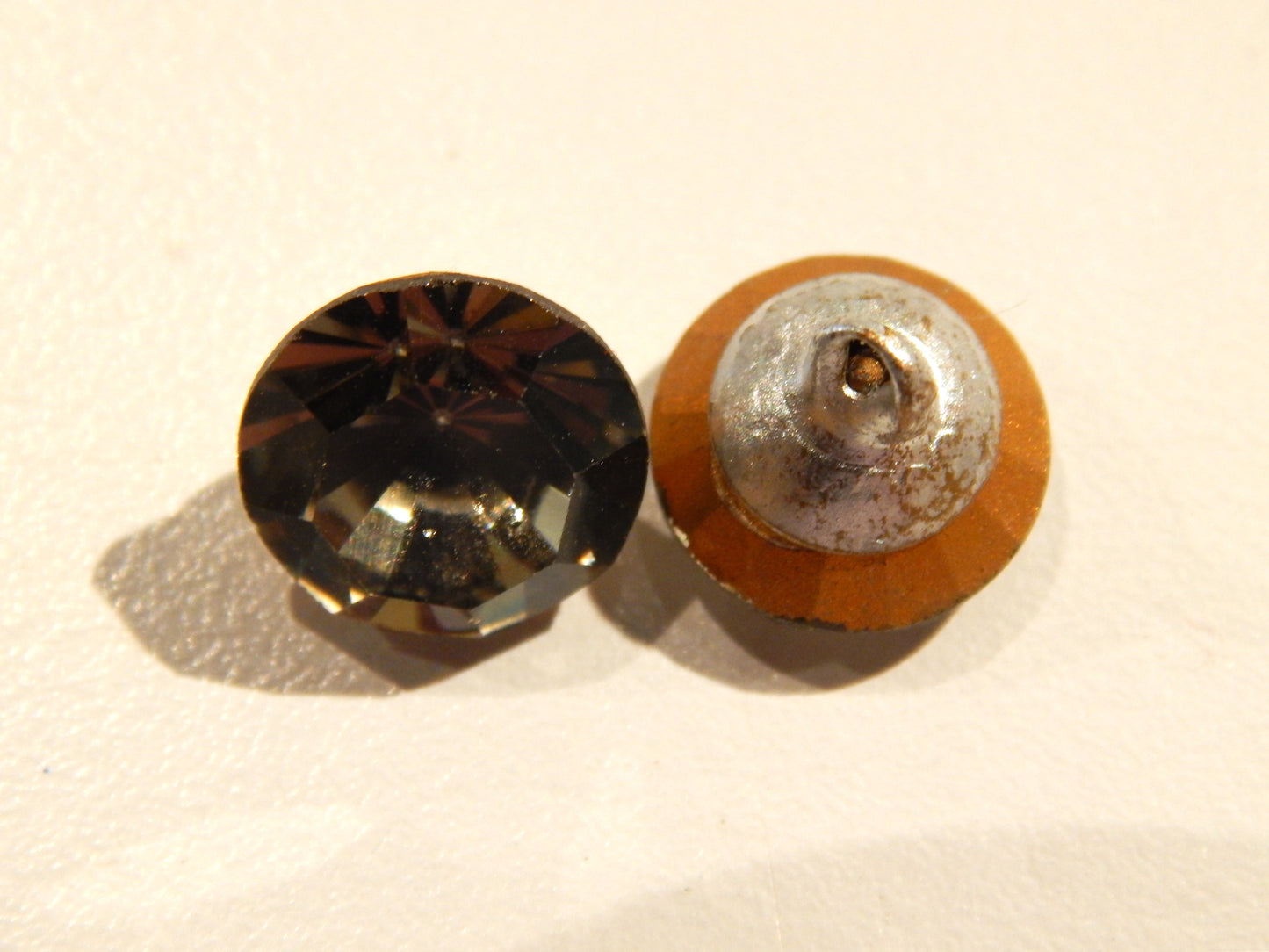 Dusty Black Czech Rhinestone Buttons