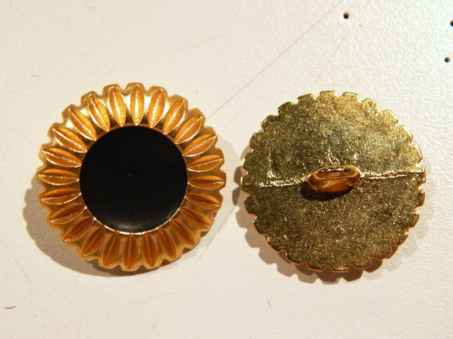 Black and Gold Sunflower Button