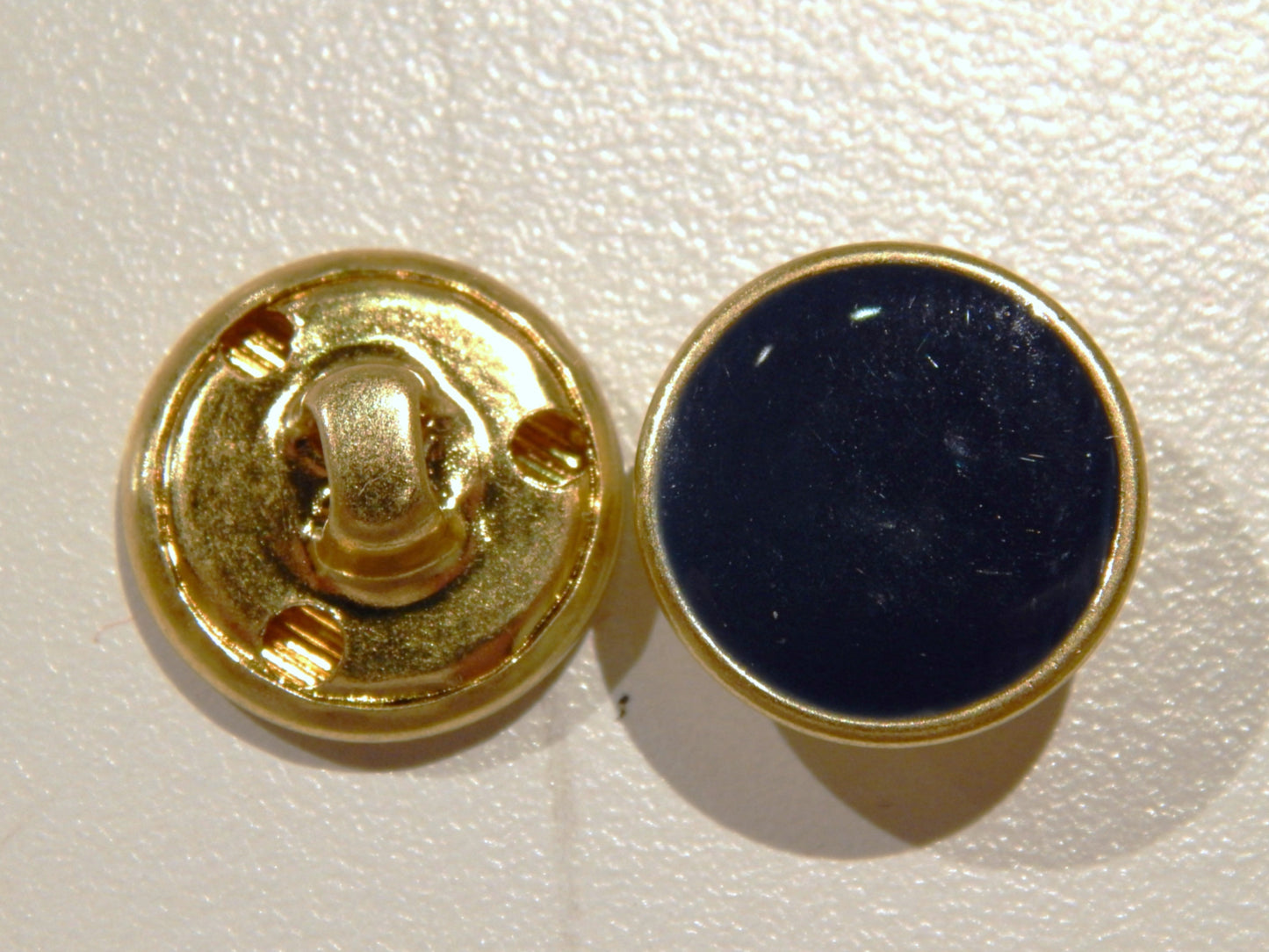 Glossy Navy Gold Rimmed Button