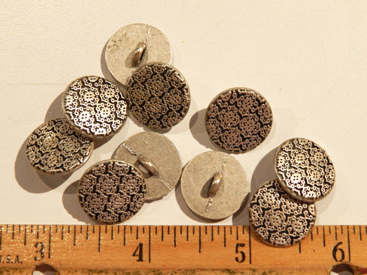 Floral Lattice Silver Buttons