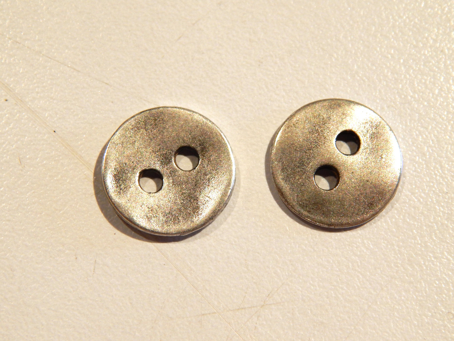 Burnished Silver Two Hole Buttons - Multiple Sizes