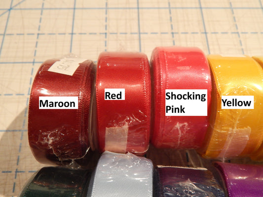 7/8" Double Faced Satin Ribbon - Multiple Colors