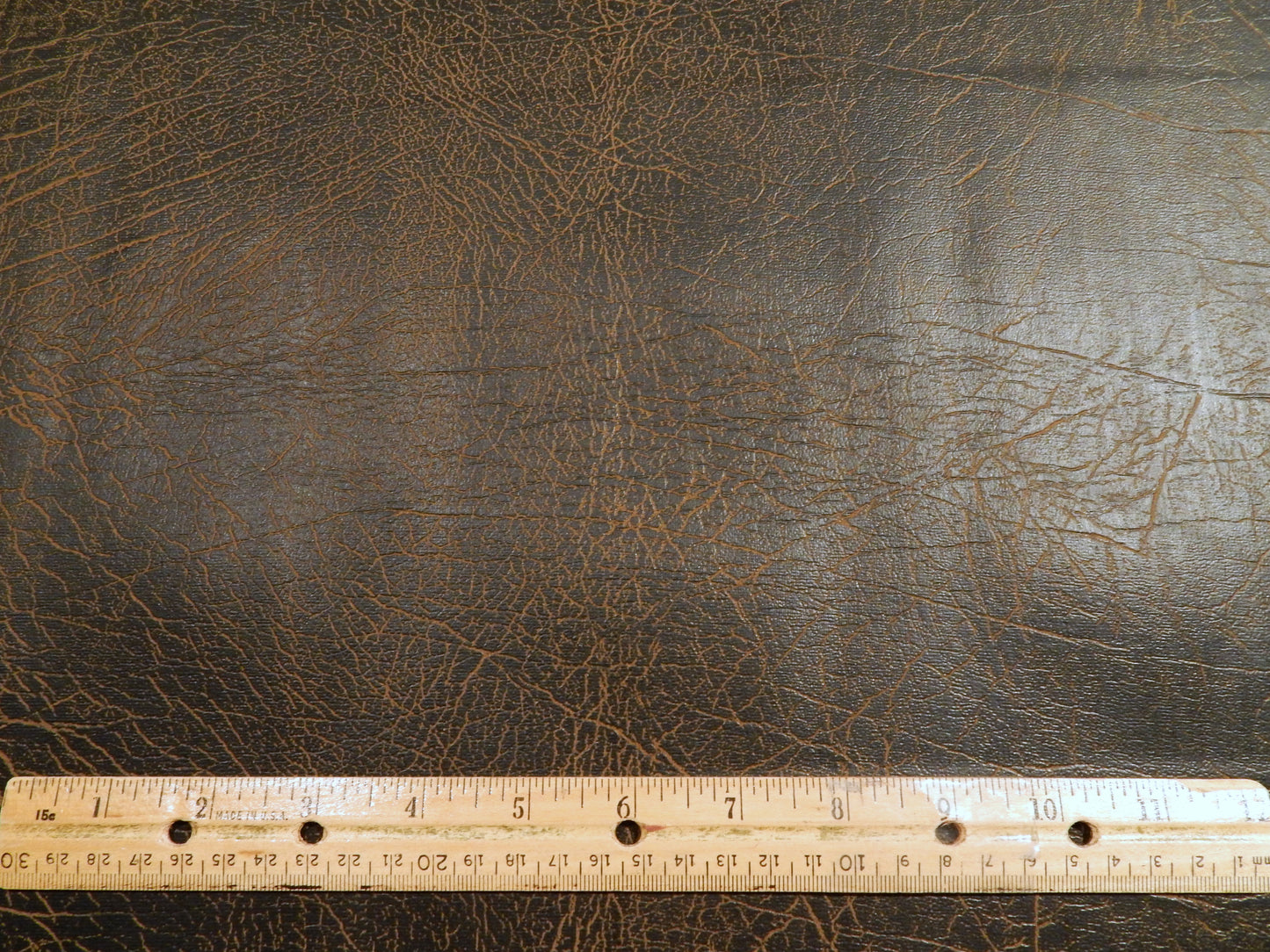 Brunette Brown Distressed Faux Leather