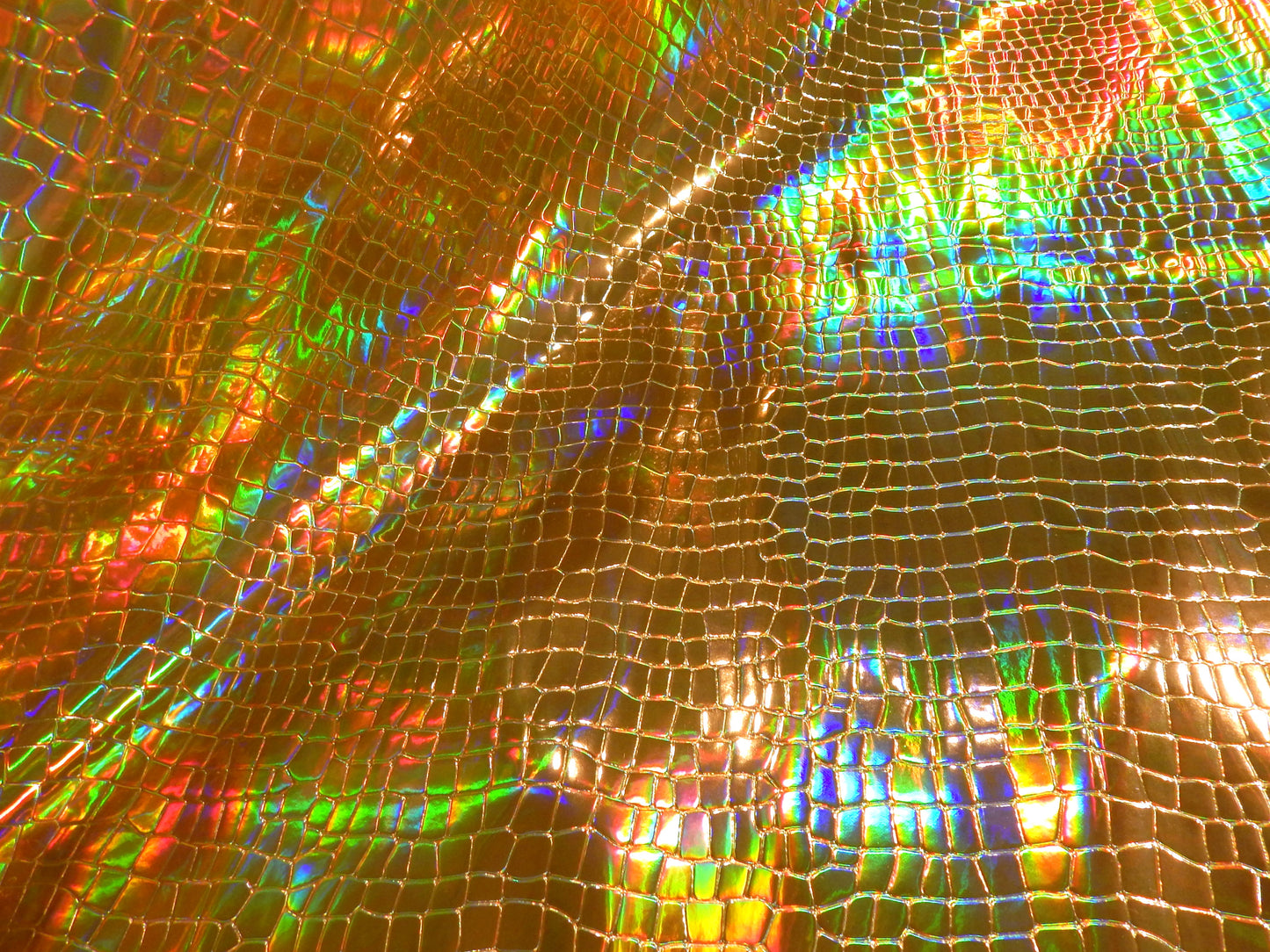 Golden Rainbow Iridescent Crocodile Vinyl