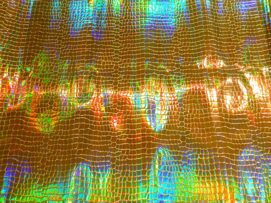 Golden Rainbow Iridescent Crocodile Vinyl