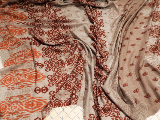 Smoke & Fire Double Border Navajo Wool Gauze