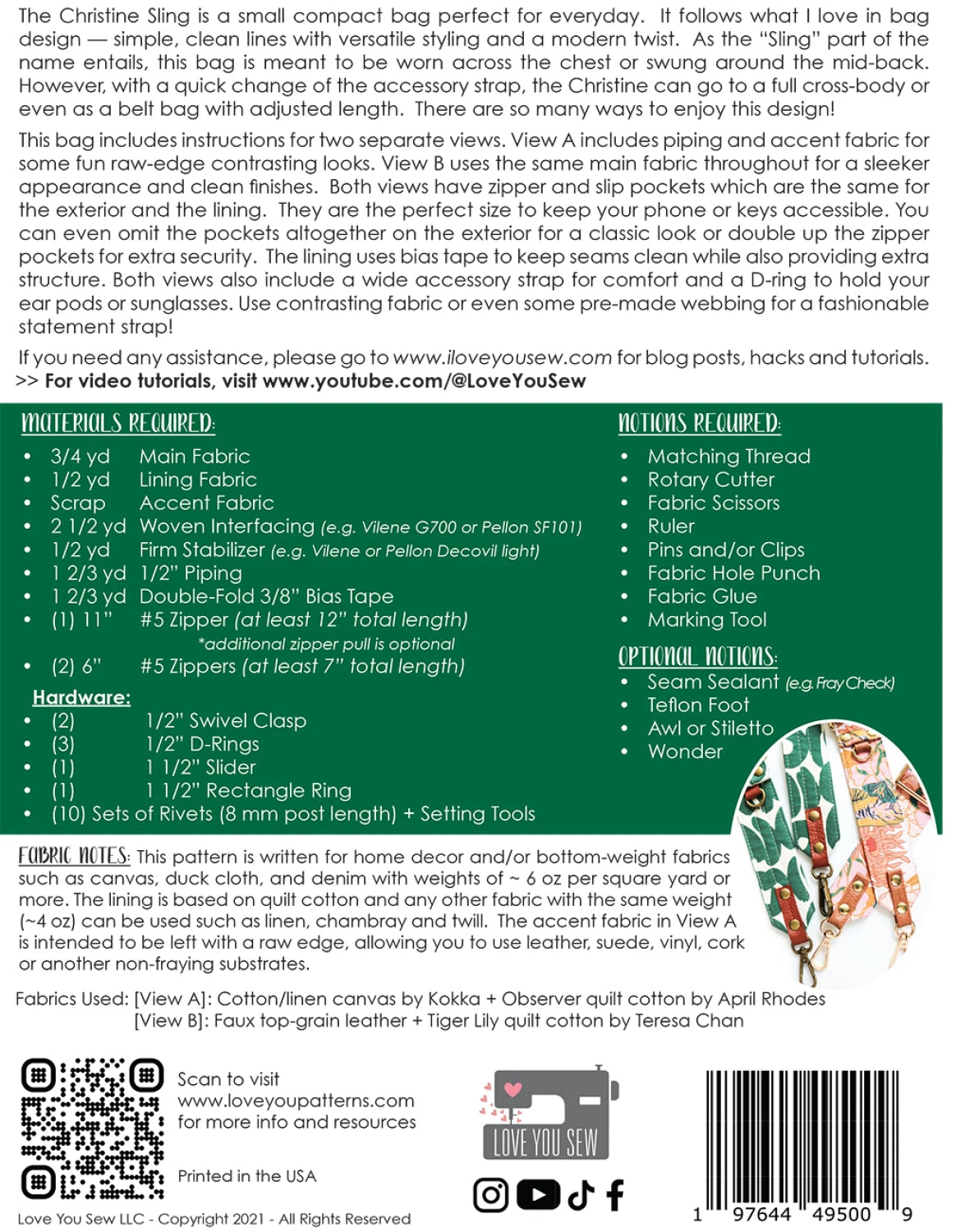 Christine Sling Bag Sewing Pattern