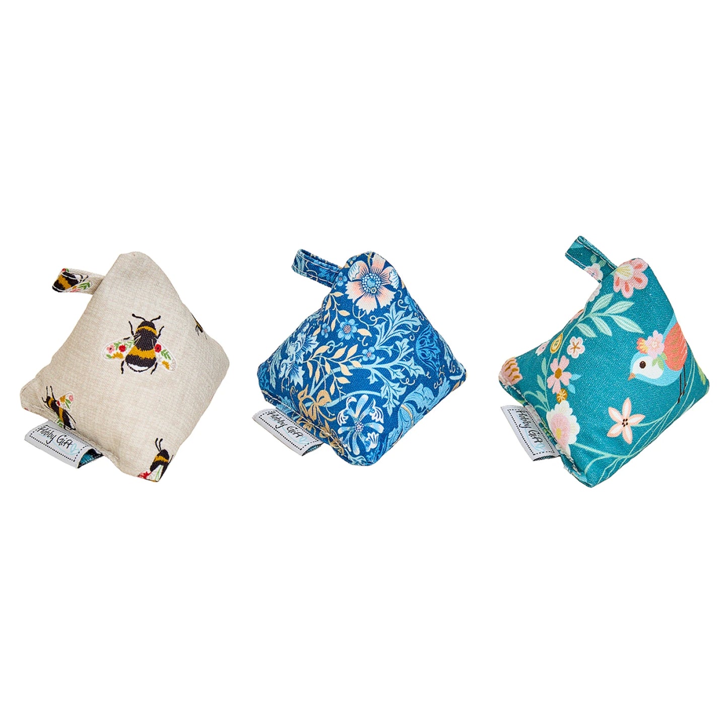 Cotton Fabric Weights - Bee, Bird, or Floral Woodblock