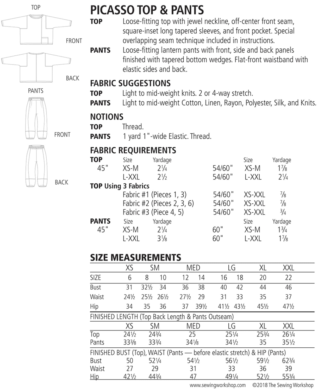 Picasso Top & Pants - The Sewing Workshop