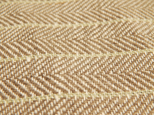 Polish Beige Herringbone Linen - REMNANT
