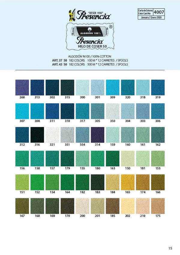 Presencia Cotton Thread 100M - Warm Colors