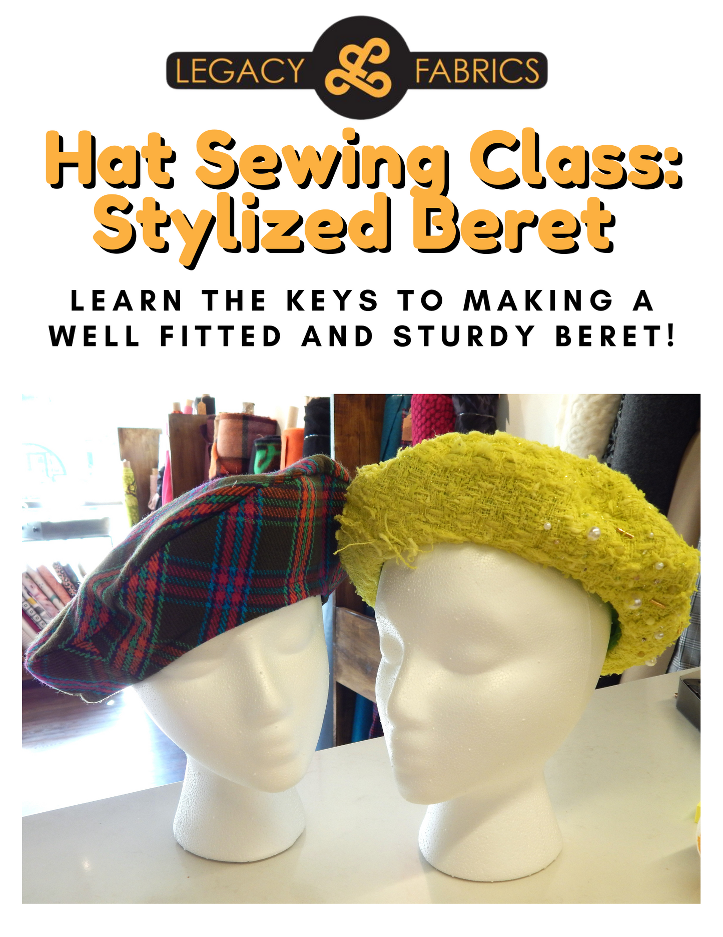 Stylized Beret - Hat Sewing Class