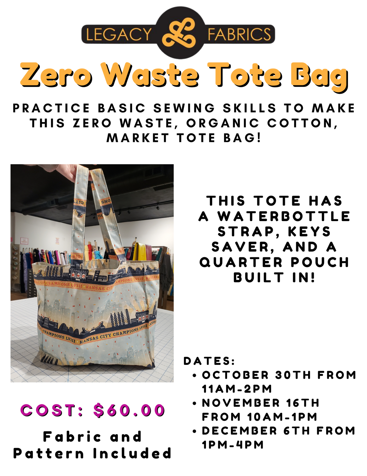 Zero Waste Tote Bag - Sewing Class