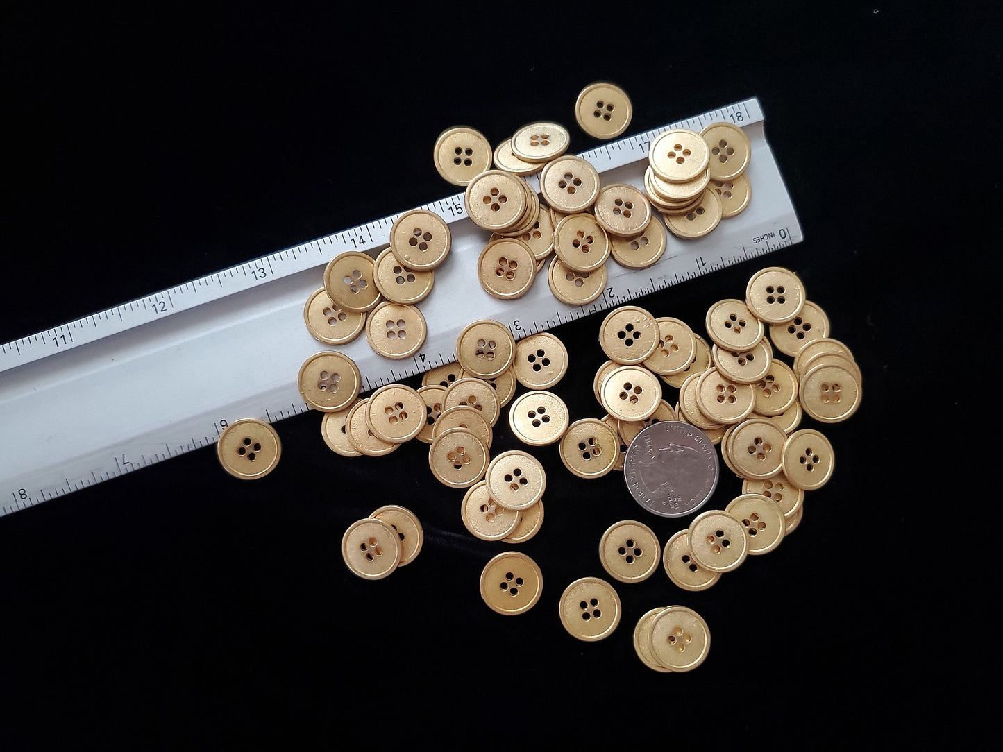 gold metal buttons
