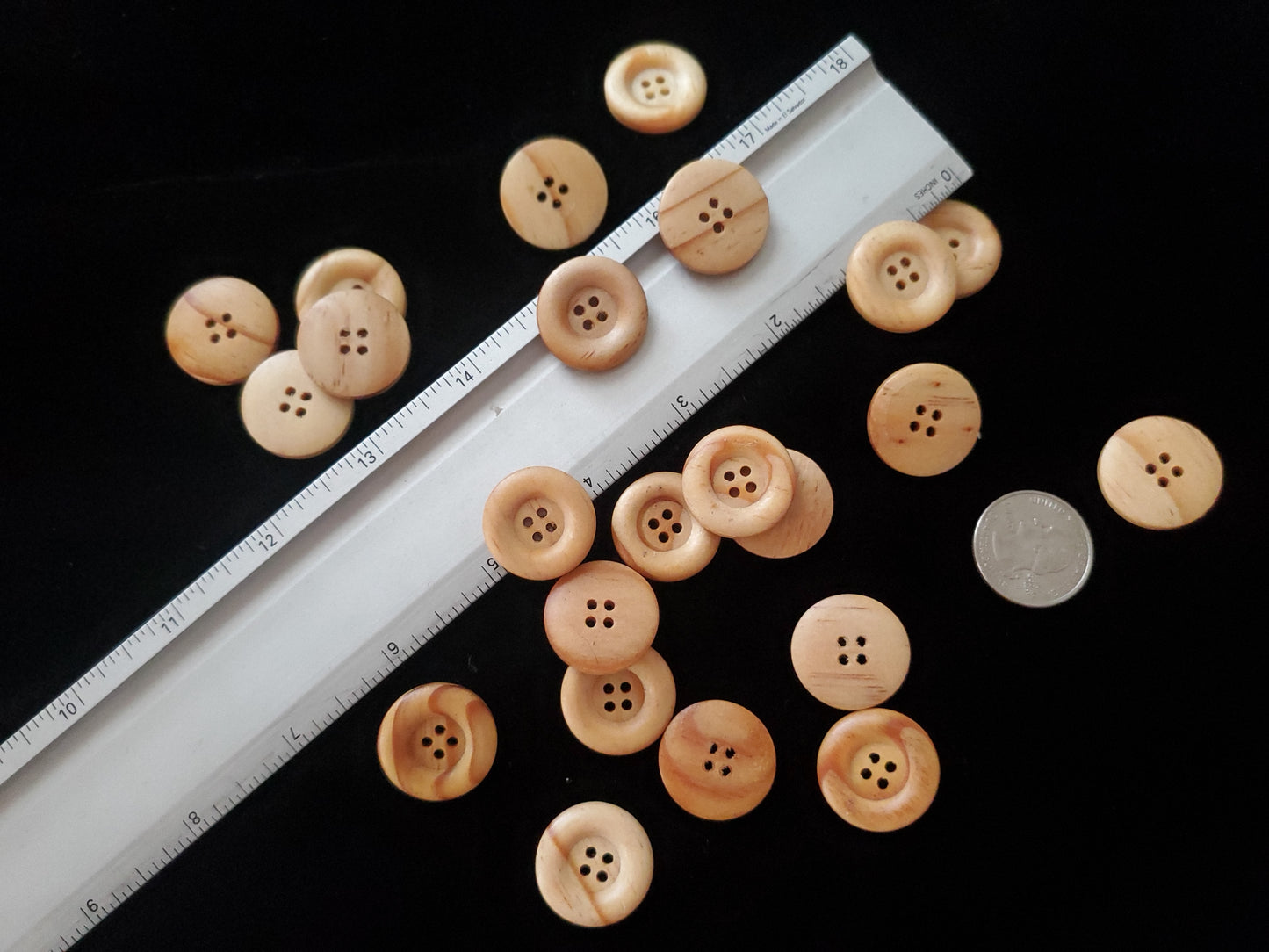 wooden coating buttons