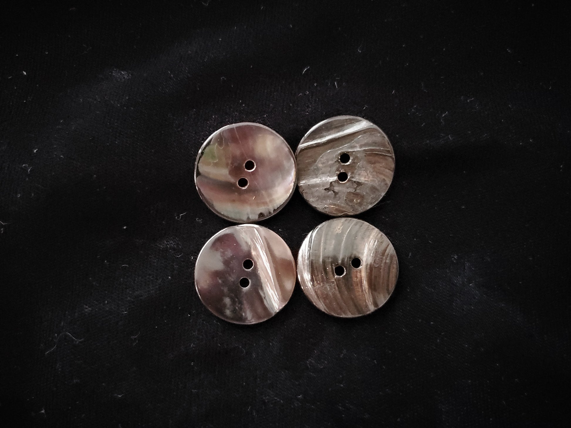 marbled black sea shell buttons