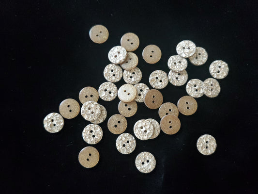 brown and gold buttons