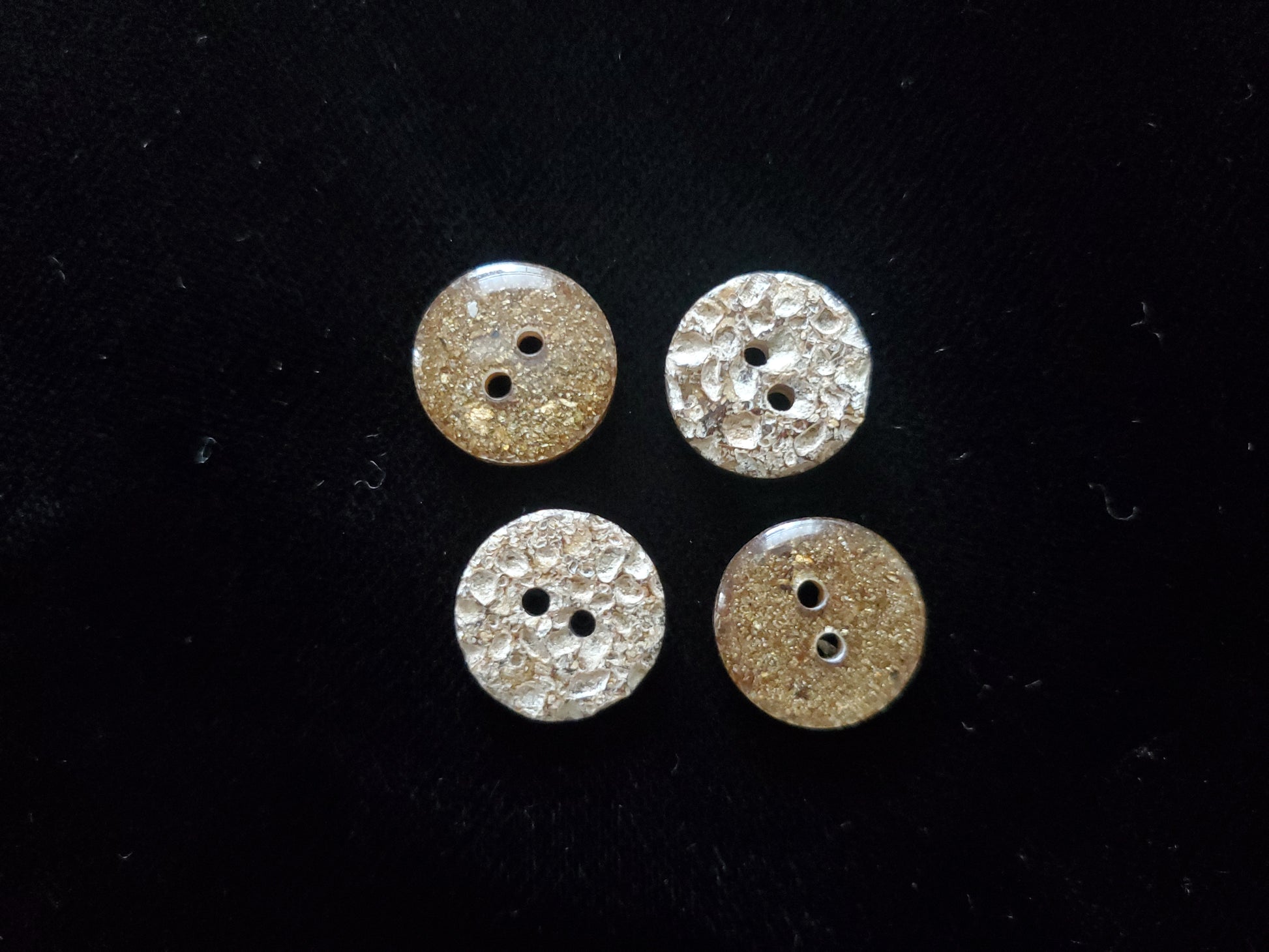 brown sparkly buttons
