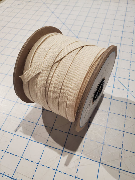 Natural Cotton & Rubber Swimwear Elastic - 3/8" by the Yard