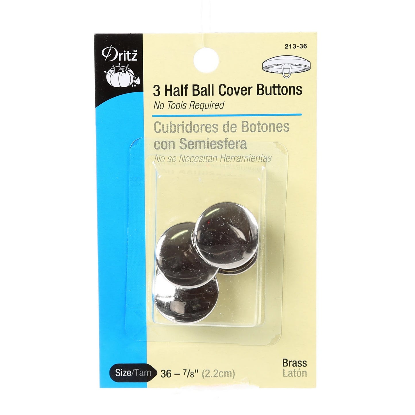 7/8" Covered Button Kit - Half Ball (3ct)