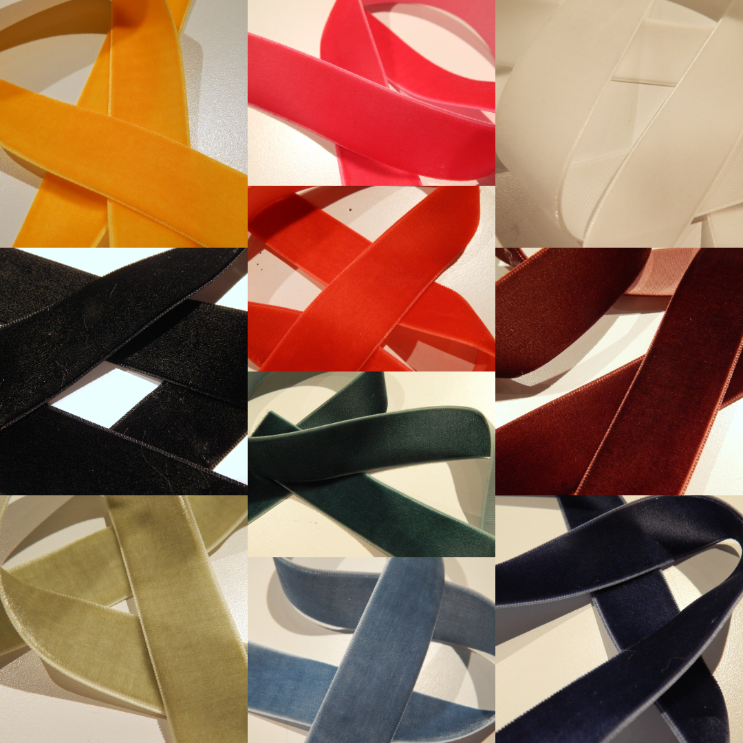 1" Velvet Ribbon - Multiple Colors - BTY