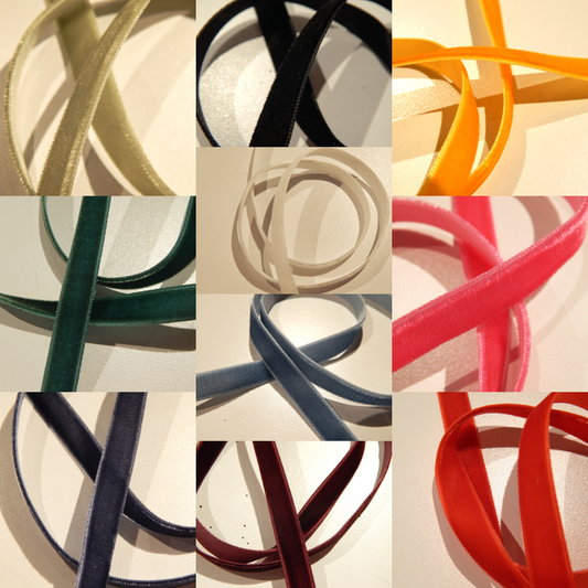 3/8" Velvet Ribbon - Multiple Colors - BTY