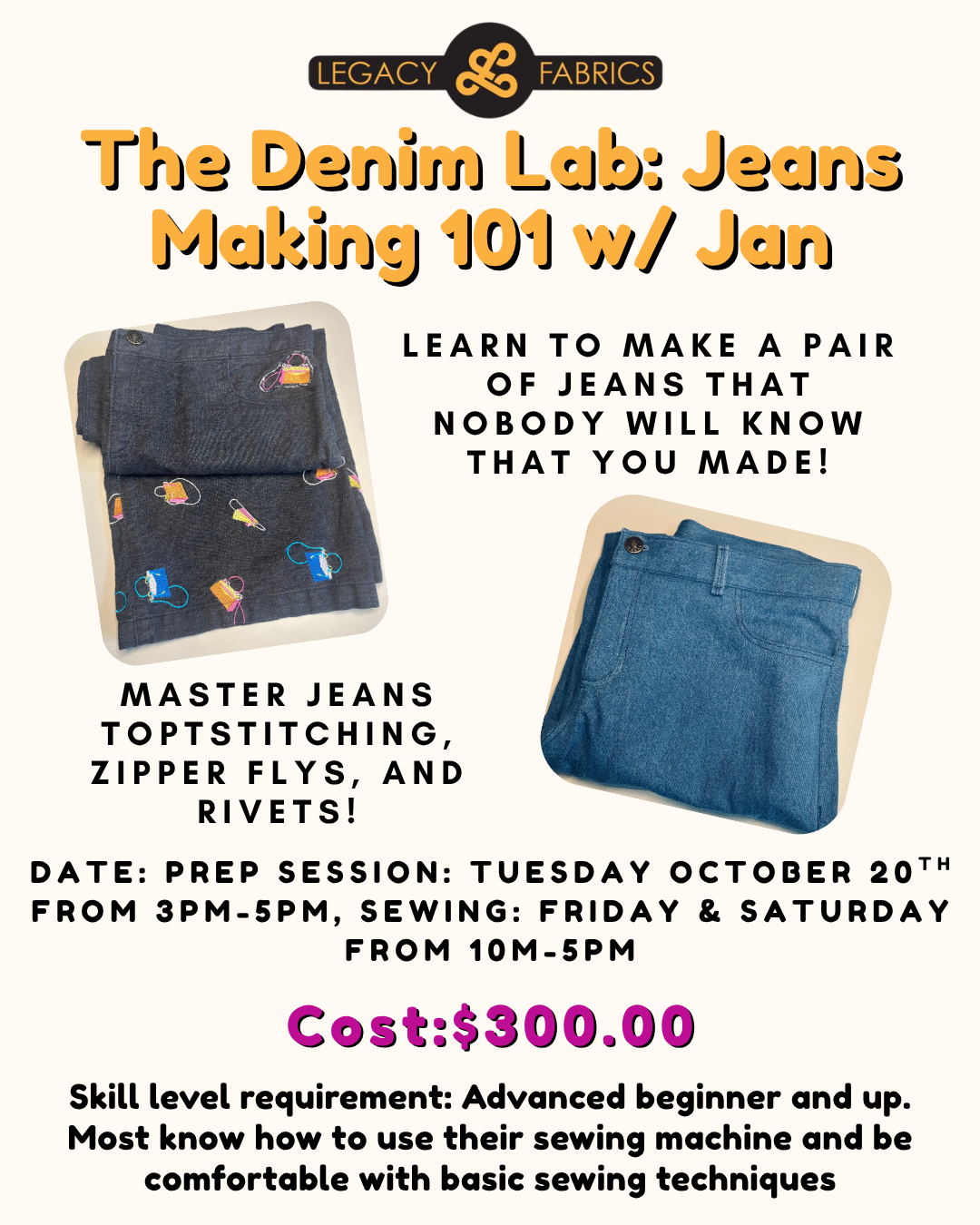 The Denim Lab: Jeans Making 101 w/ Jan