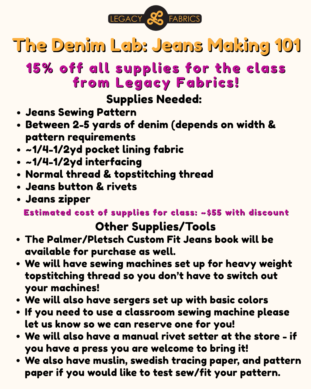 The Denim Lab: Jeans Making 101 w/ Jan