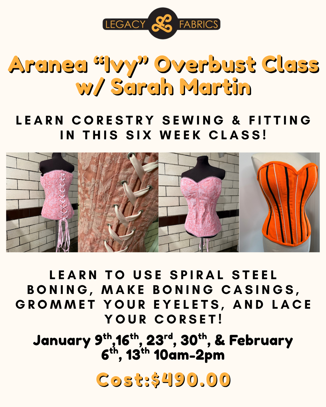 Aranea “Ivy” Overbust Corset Class with Sarah Martin