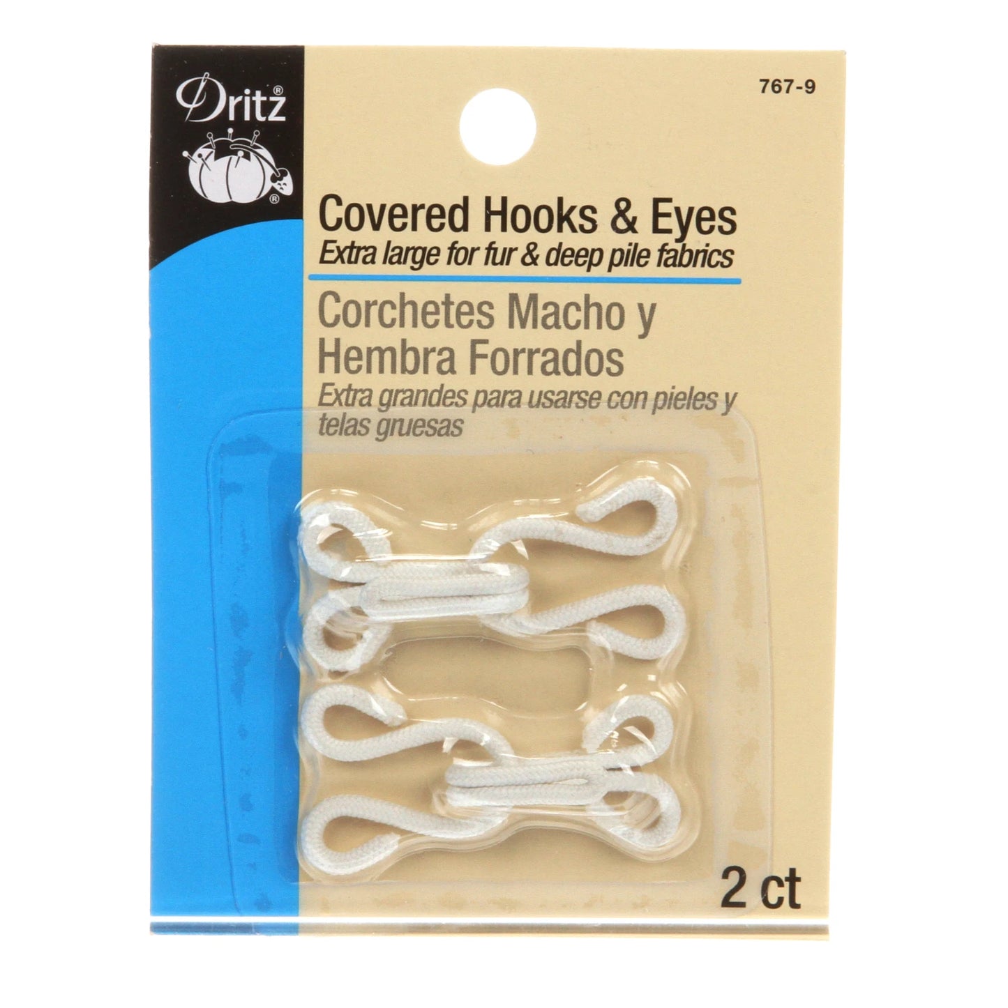 Dritz Covered Coat Hooks and Eyes White (2ct)