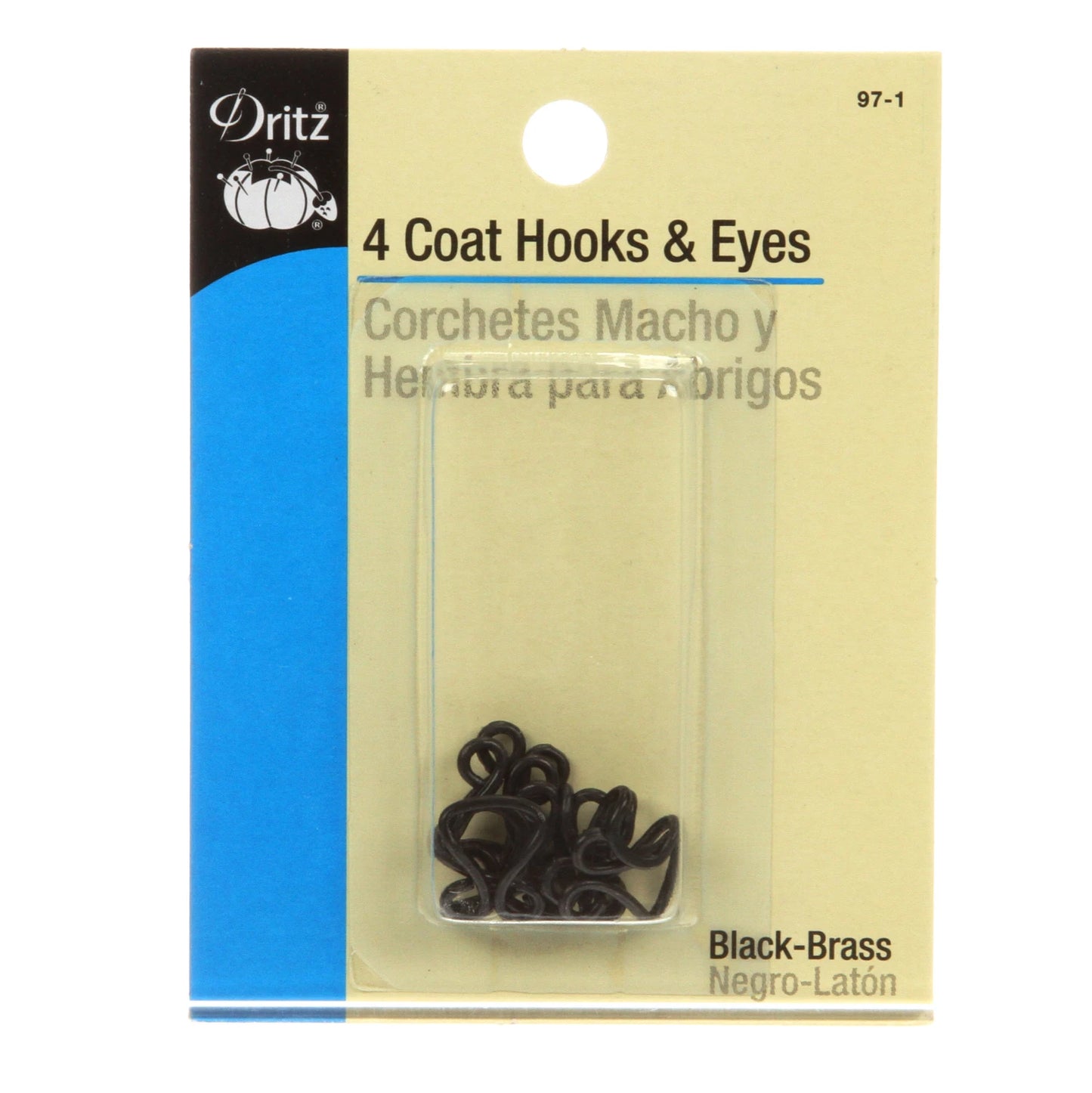 Dritz Medium Sized Hooks and Eyes Black (4ct)