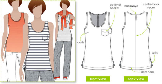 Annie's Cami Sizes 18-30 - Style Arc