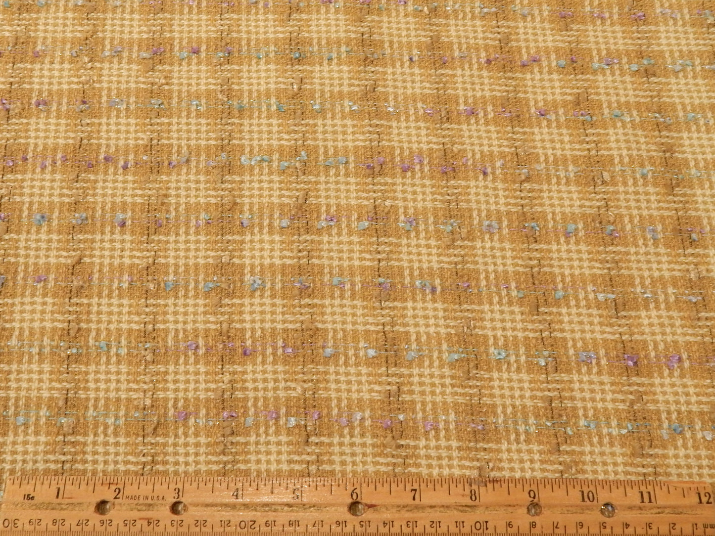 Tan with Mixed Colors Boucle Fabric