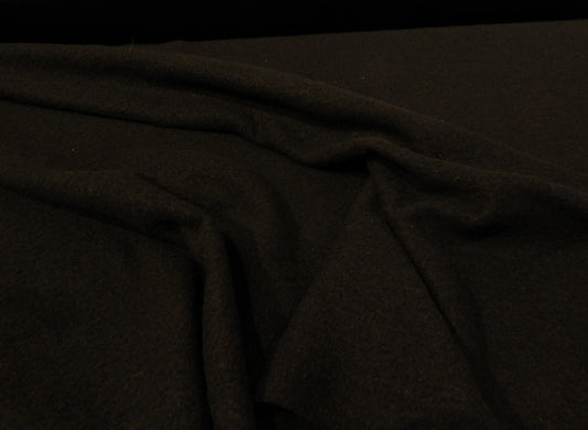 Black Boiled Wool Coat Fabric