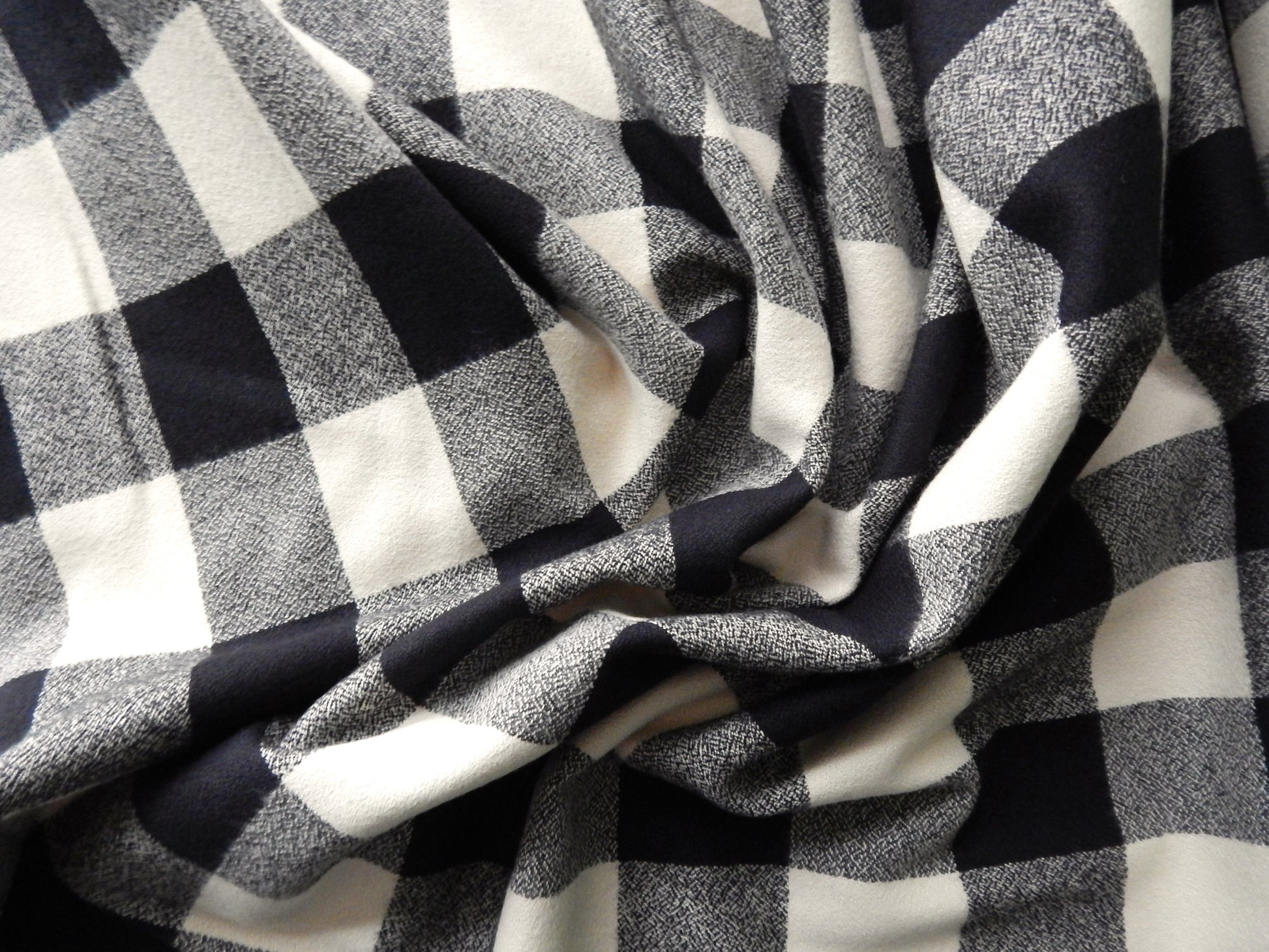 Black and Cream flannel fabric