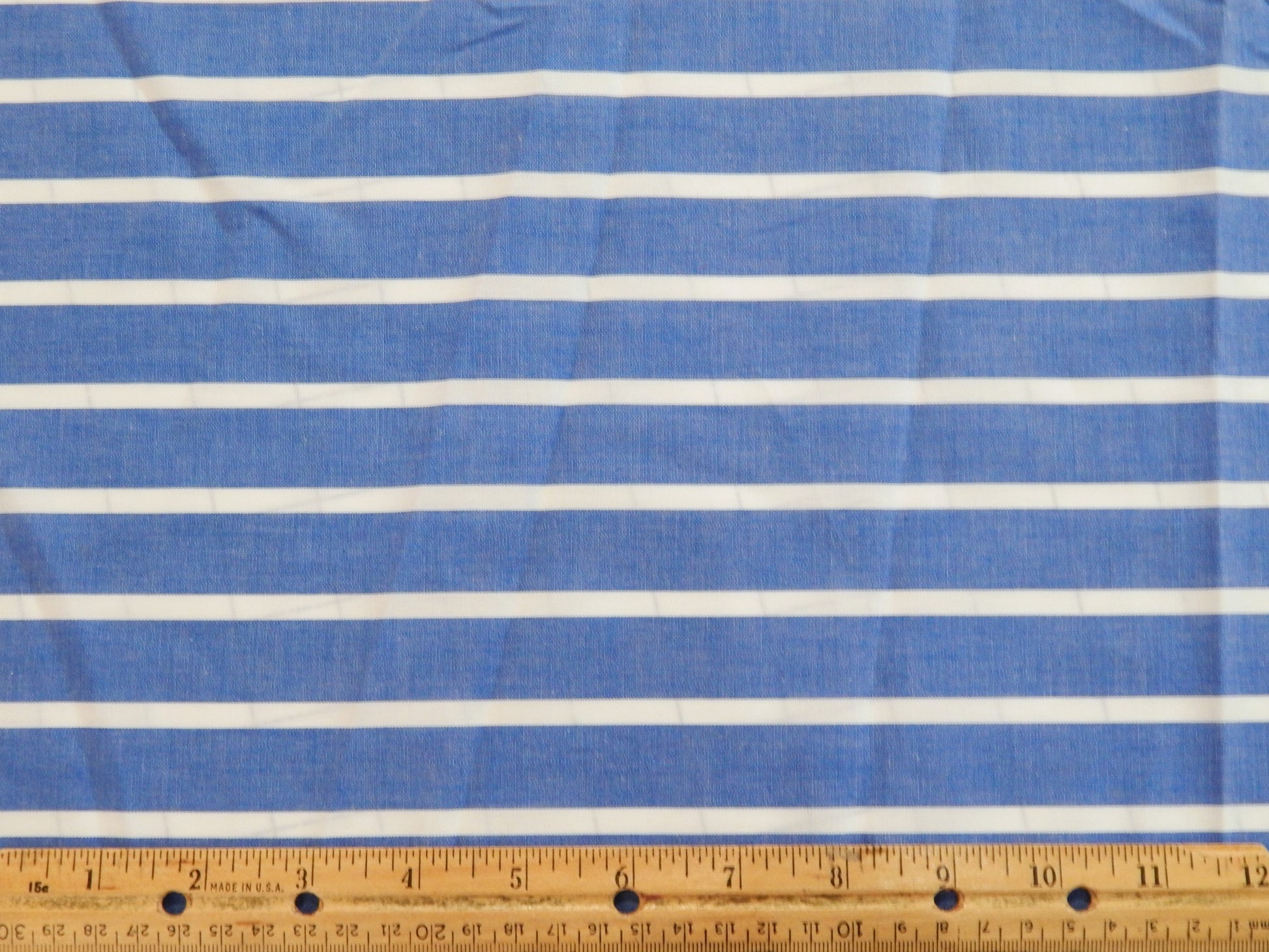 Blue and White Striped Shirting Fabric