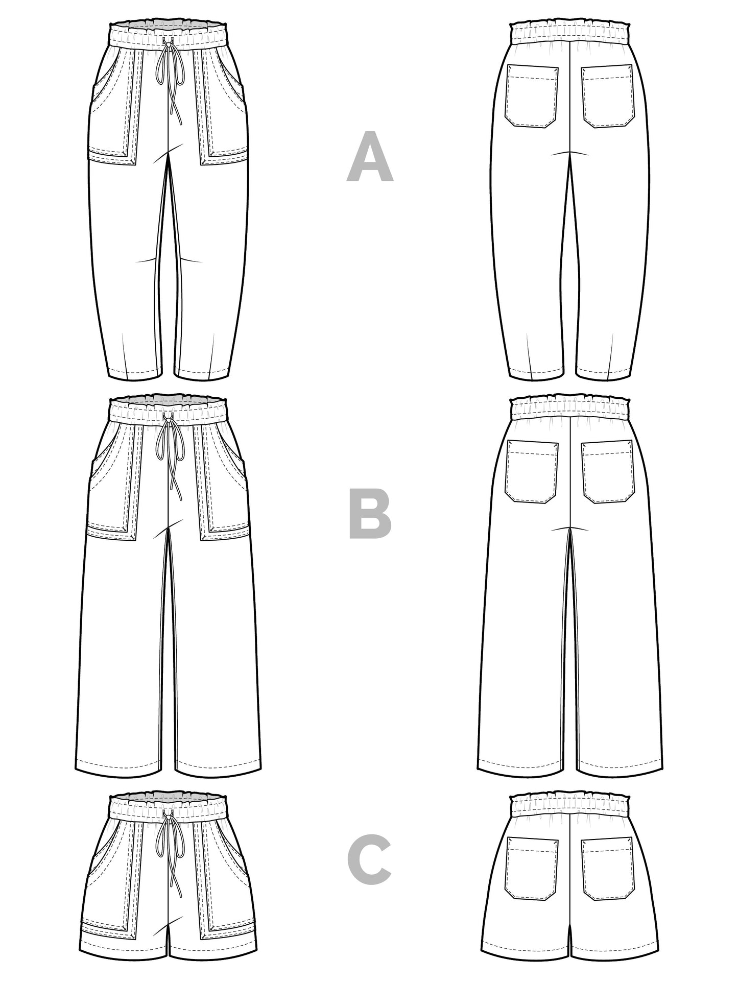 Sepia Pants + Shorts Sizes 0-20 - Closet Core Patterns