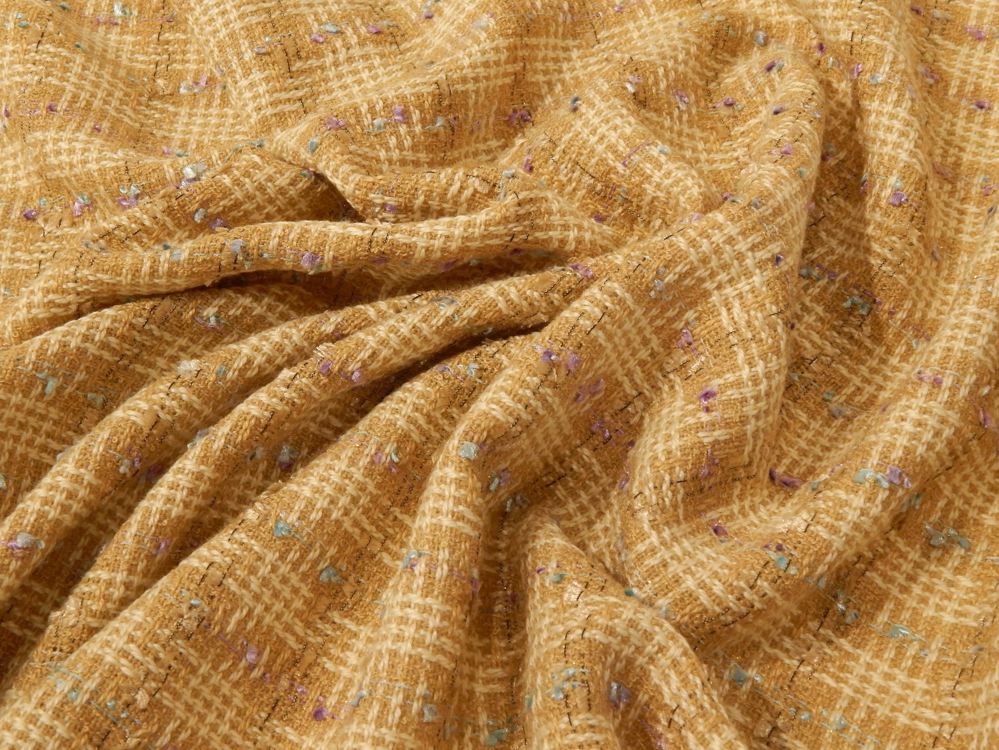 Golden Tan Tweed Fabric