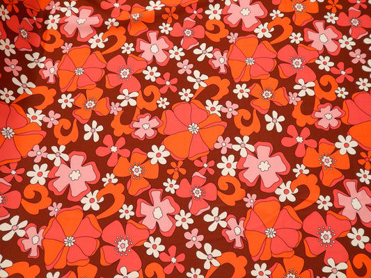 Italian Retro Floral Swimwear Knit