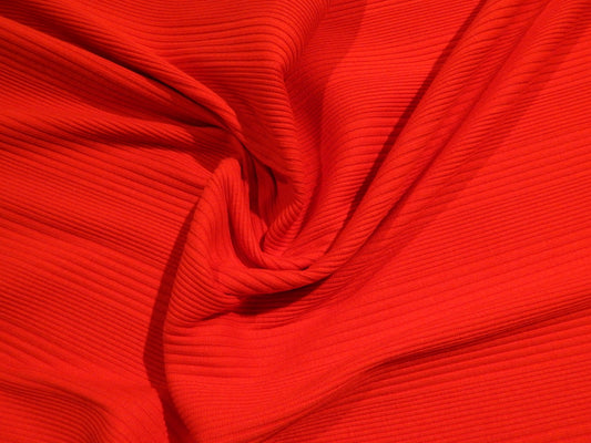 Bright Red Variegated Rib Knit