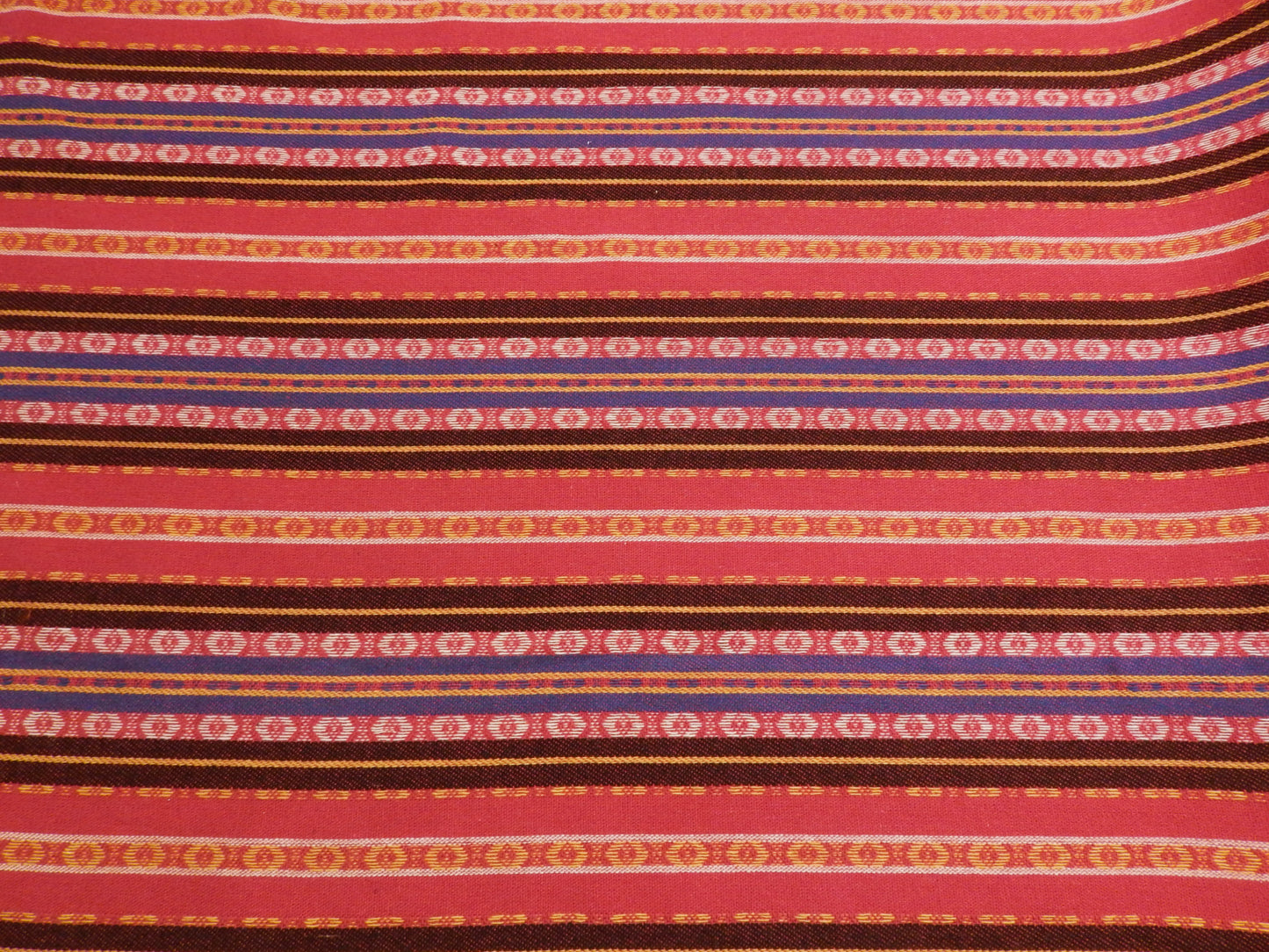 Magenta and Cobalt Nordic Stripe Wool Jacquard