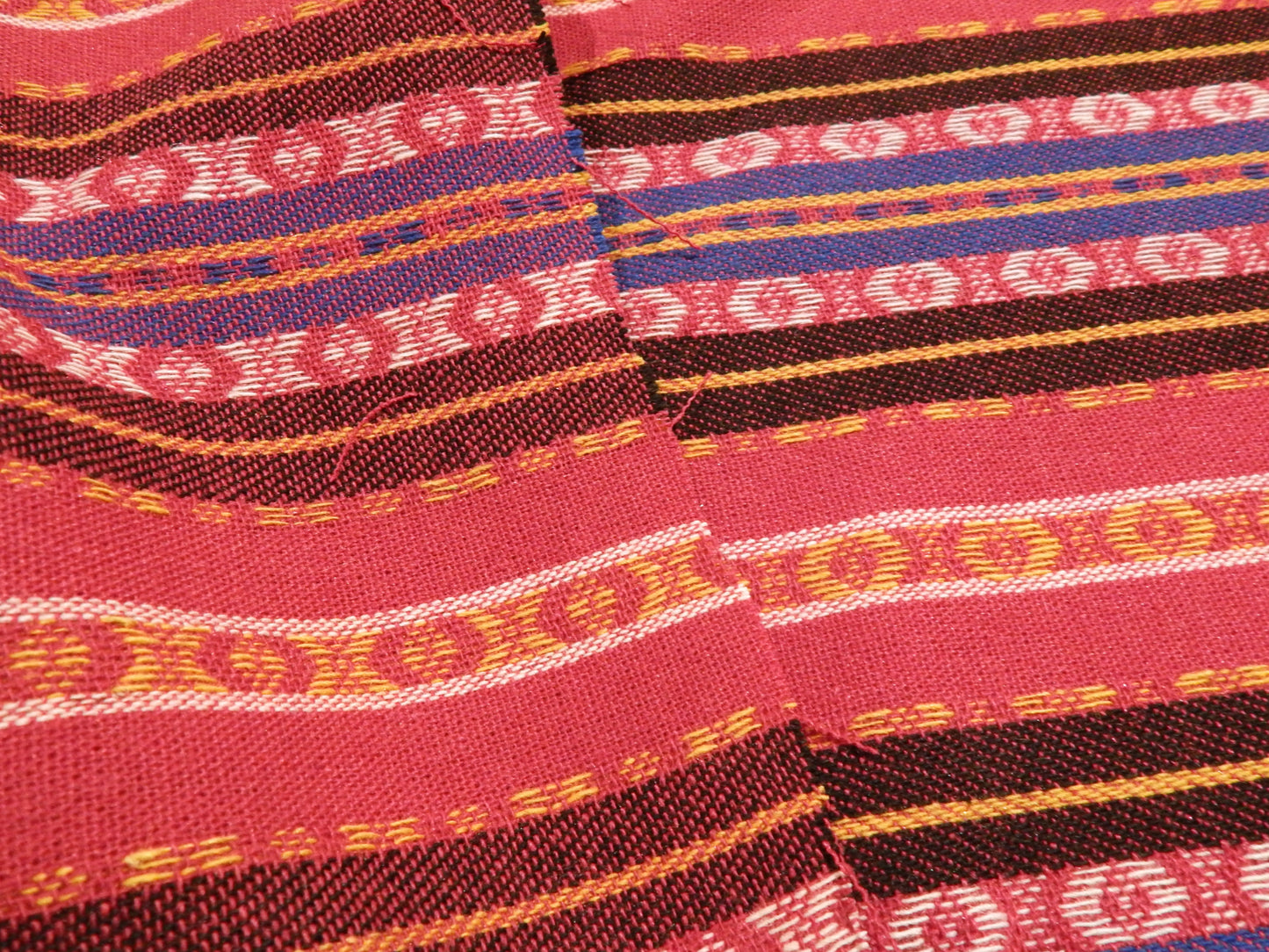 Magenta and Cobalt Nordic Stripe Wool Jacquard