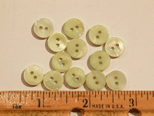 Spring Green Small Mother of Pearl Shirt Buttons