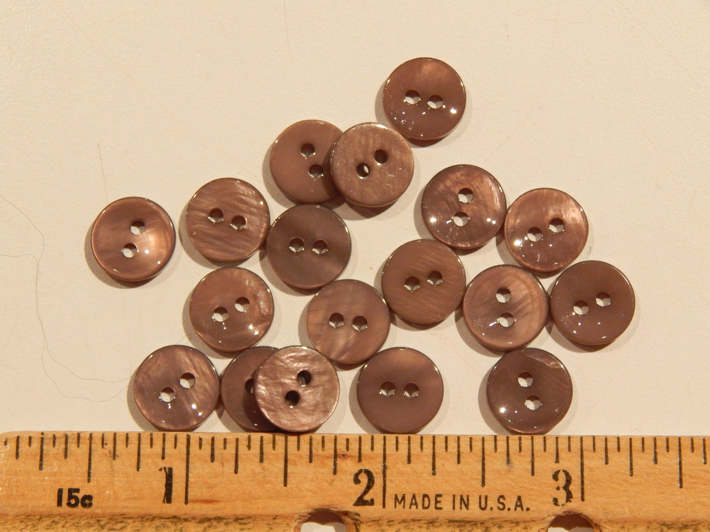 Dusty Brown Small Mother of Pearl Shirt Buttons