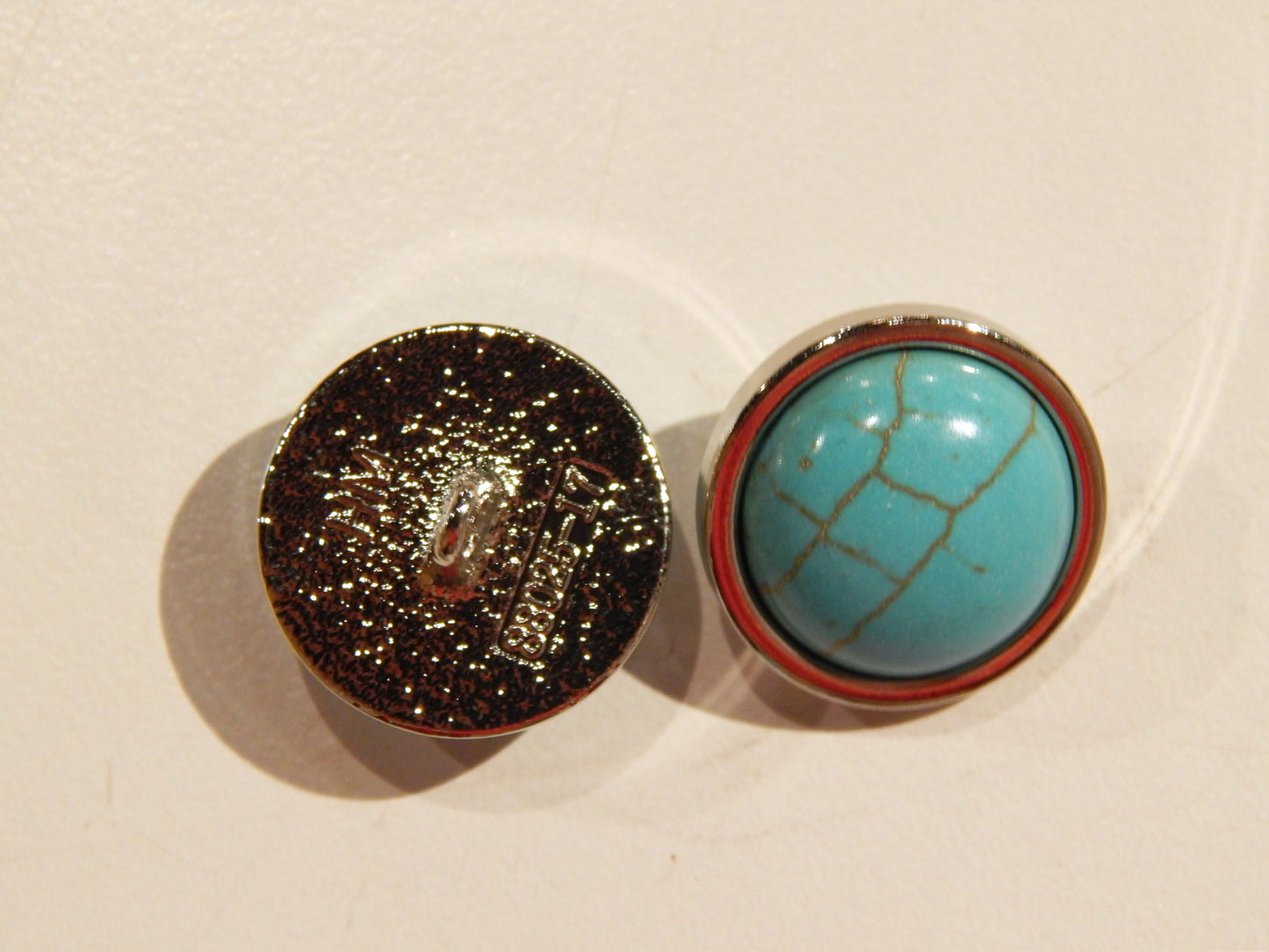 Western Turquoise & Silver Shank Buttons