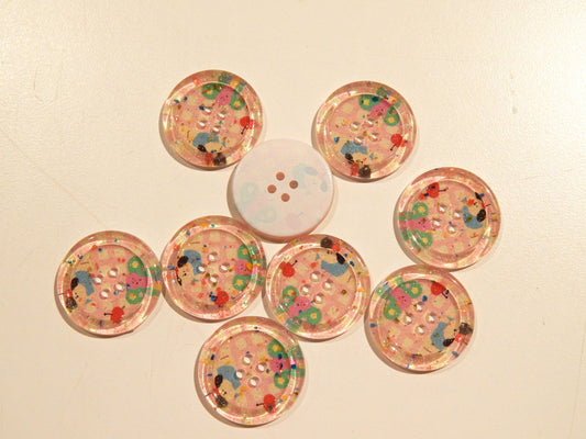 Large Pink Gingham Children's Buttons