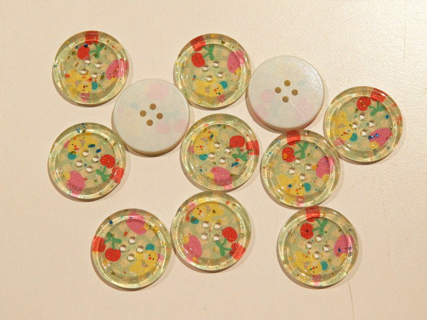 Large Green Gingham Children's Buttons